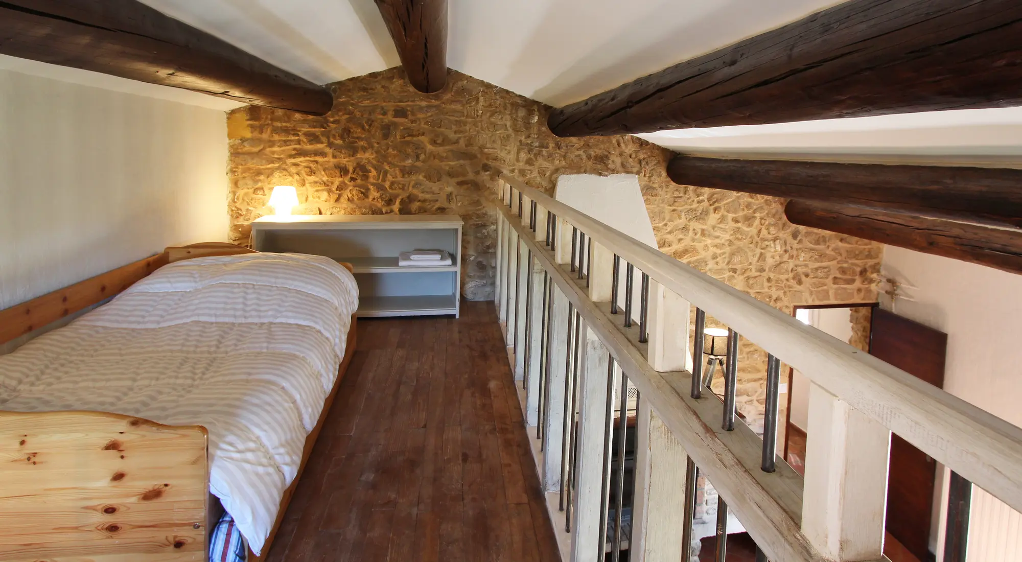 Mezzanine with pull-out bed