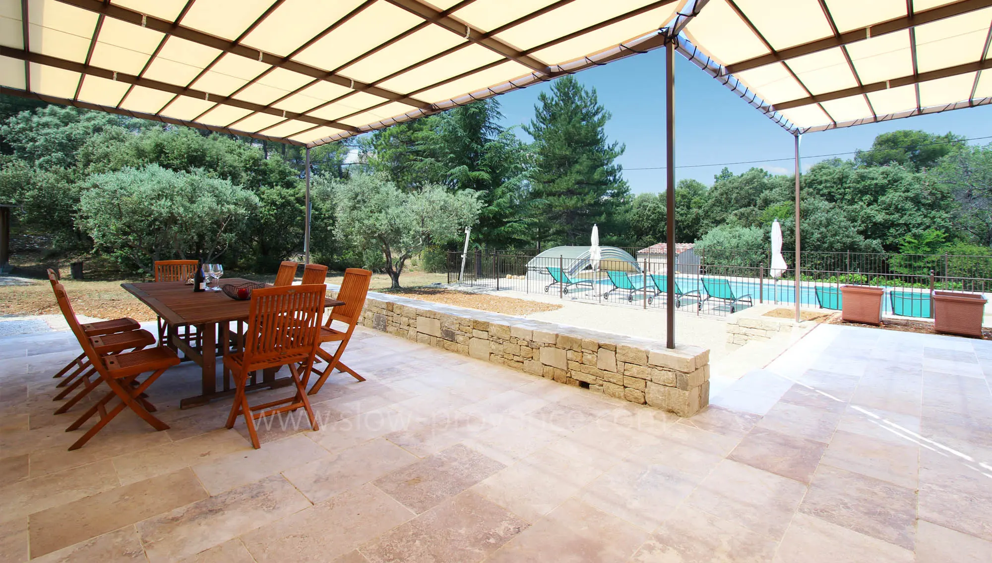 Dining area with large table